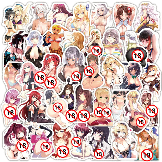 10/30/50PCS Hentai Sexy Girl Stickers DIY Laptop Luggage Notebook Fridge Car Waifu Anime Sticker Decals for Adult Toys Wholesale