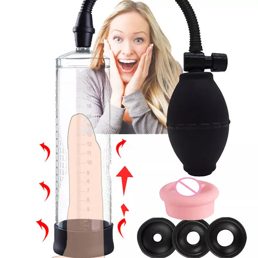 Penis Pump Vacuum Pump for Penis Enlargement Male Enhancement Erection Dick Cock Pump Masturbator Penis Trainer Adult Sex Toys